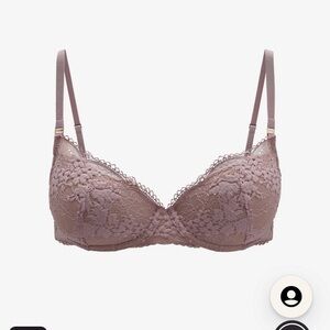 Thirdlove all day lace t shirt bra in blue denim